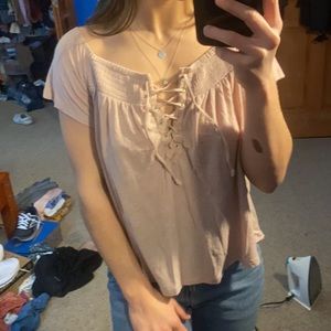 American eagle lace up top
